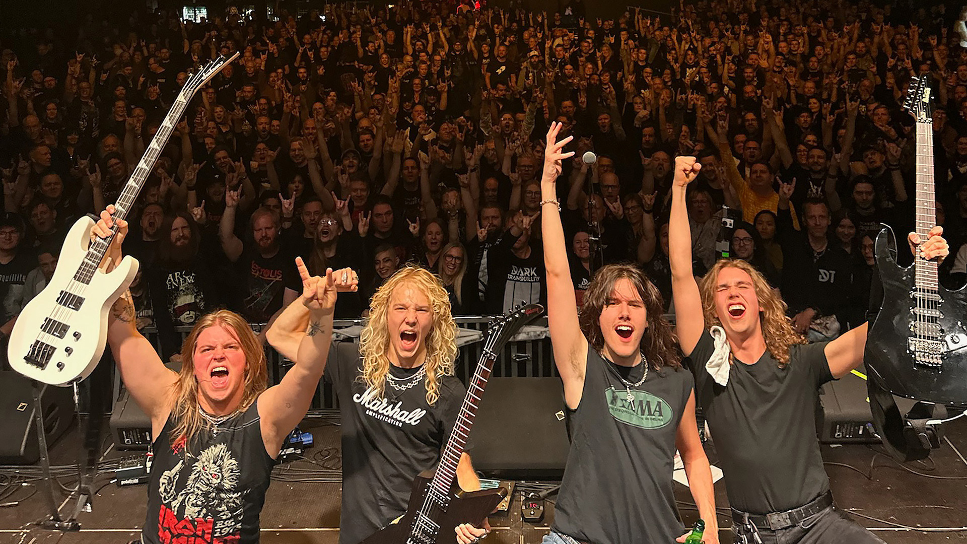 BLOODSTAIN — Gothenburg Crowd Finale (Photo: Alex Hellid / LXL) BLOODSTAIN on stage with the Gothenburg crowd at the Dark Tranquillity tour finale, October 18, 2025. Photo by Alex Hellid (LXL).